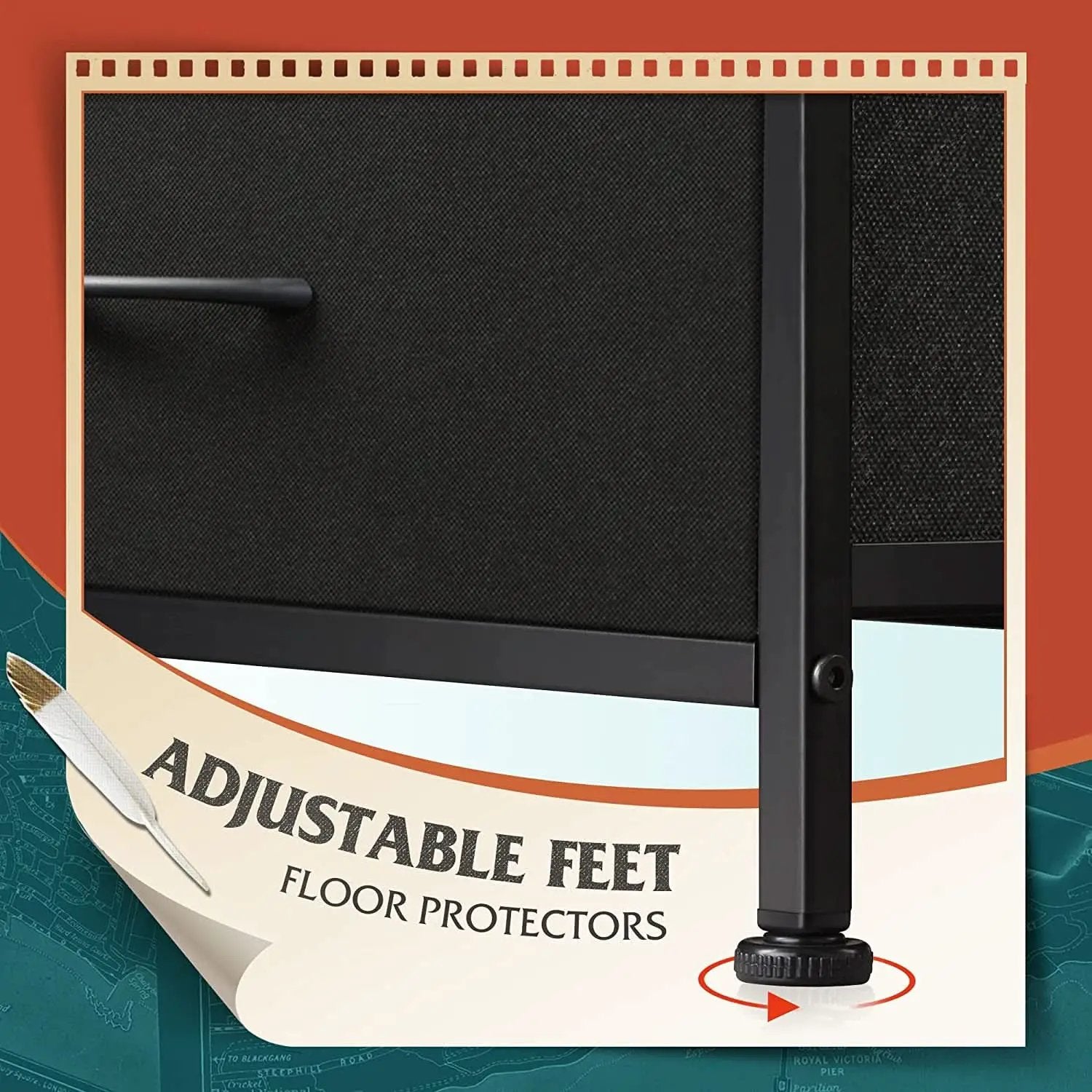 Fabric Storage Tower With 8 Drawers Charcoal Black from PriceLows™