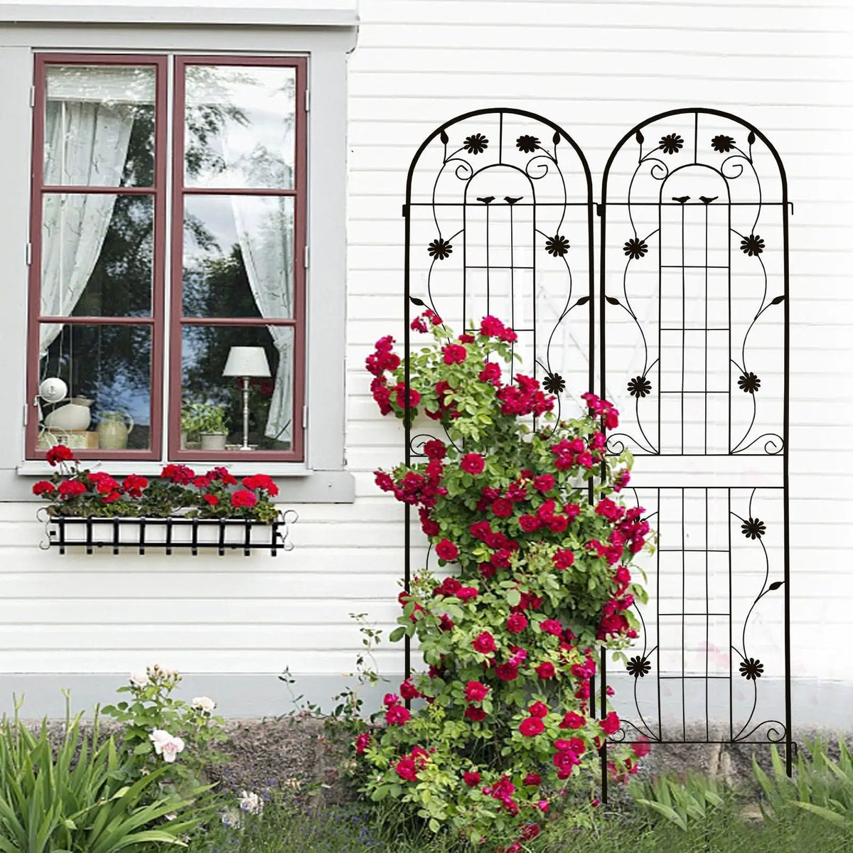 Metal Garden Trellis | Galvanized Steel | Powder Coated | 4 Piece Set