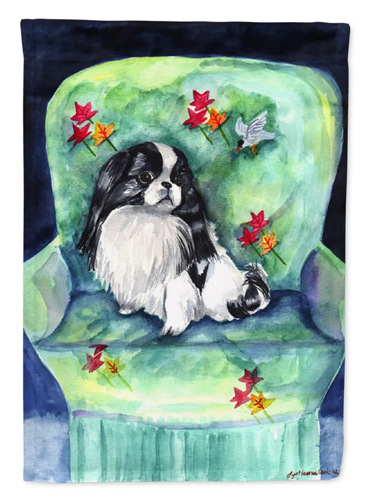 Japanese Chin in Momma's Chair Garden Flag Mailbox Decorative Yard Banner Outside Patio Artwork for Flower Beds, Garden Size, Multicolor from PriceLows™
