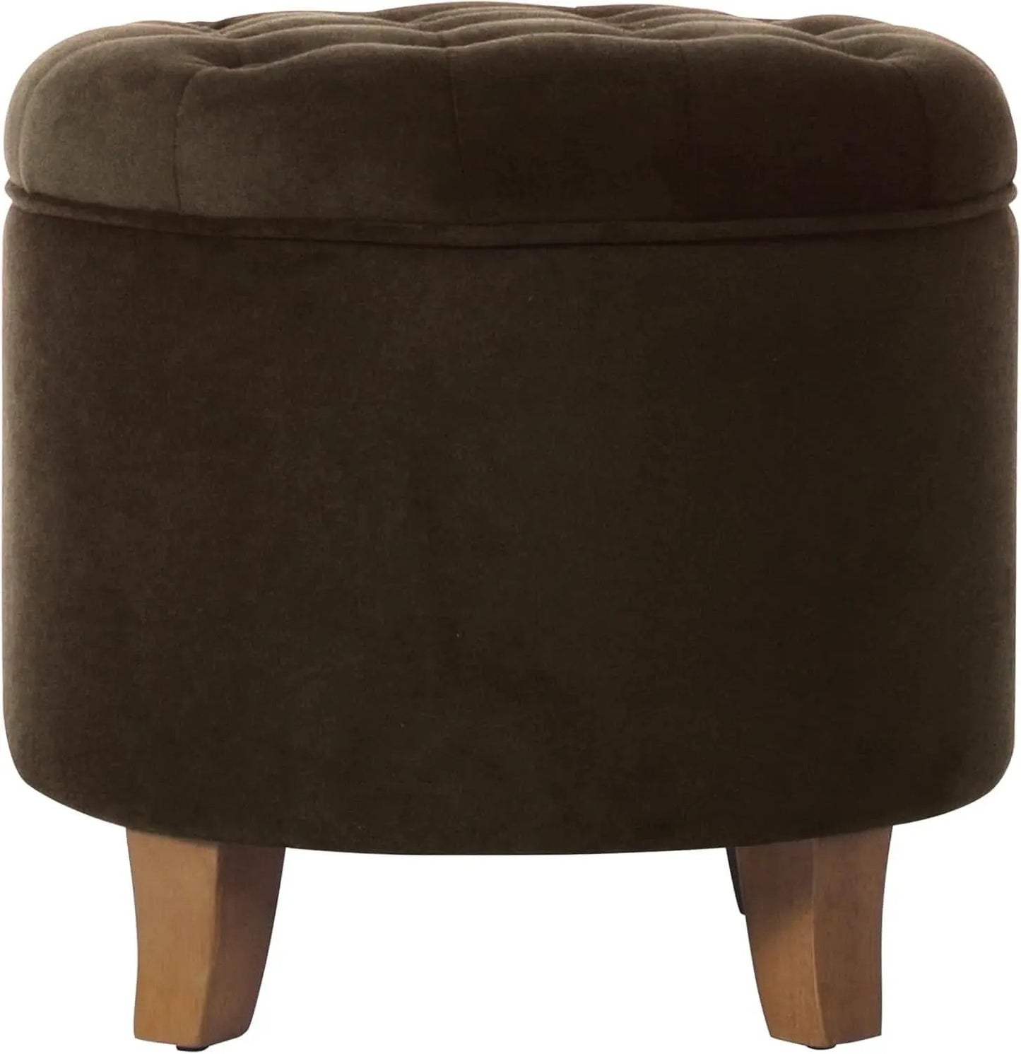 Brown Velvet Upholstered Ottoman With Concealed Storage from PriceLows™