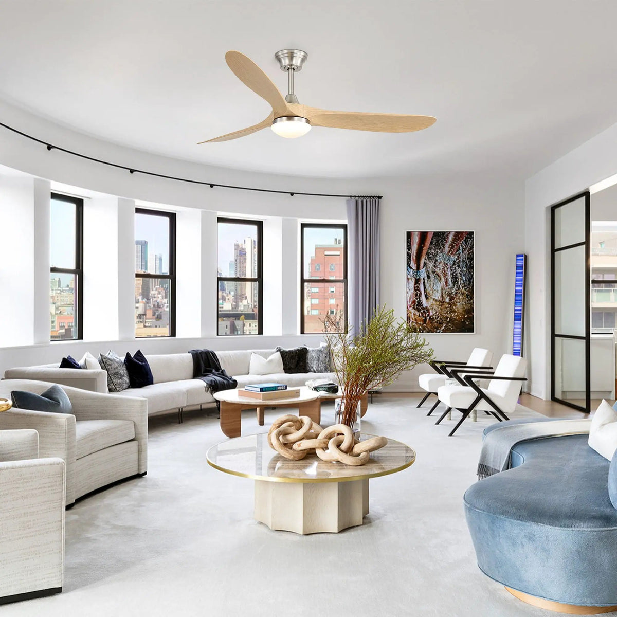 Smart Ceiling Fan | 60 Inch Span | Alexa Voice Control | Reversible DC Motor