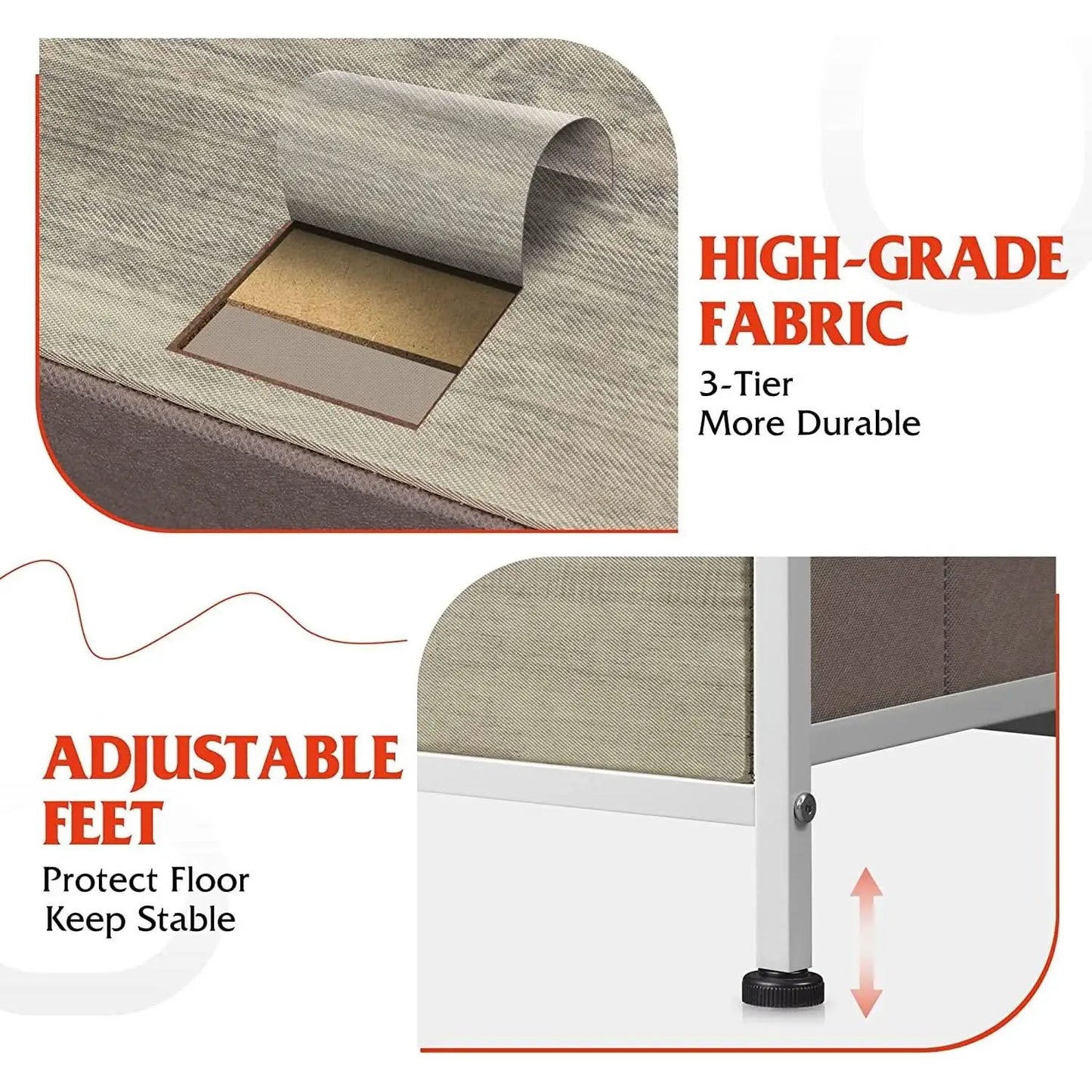 5 Drawer Wide Fabric Dresser Organizer With Wood Top from PriceLows™