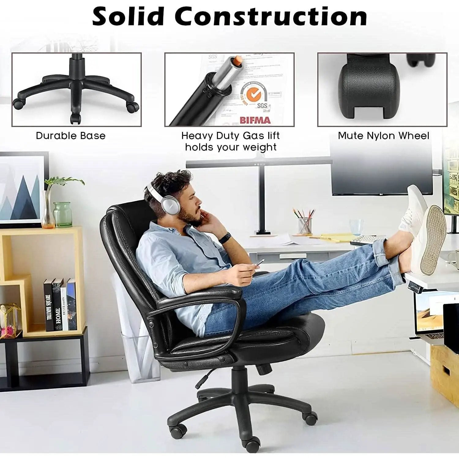 Ergonomic Executive Chair Lumbar Support Height Adjustable from PriceLows™