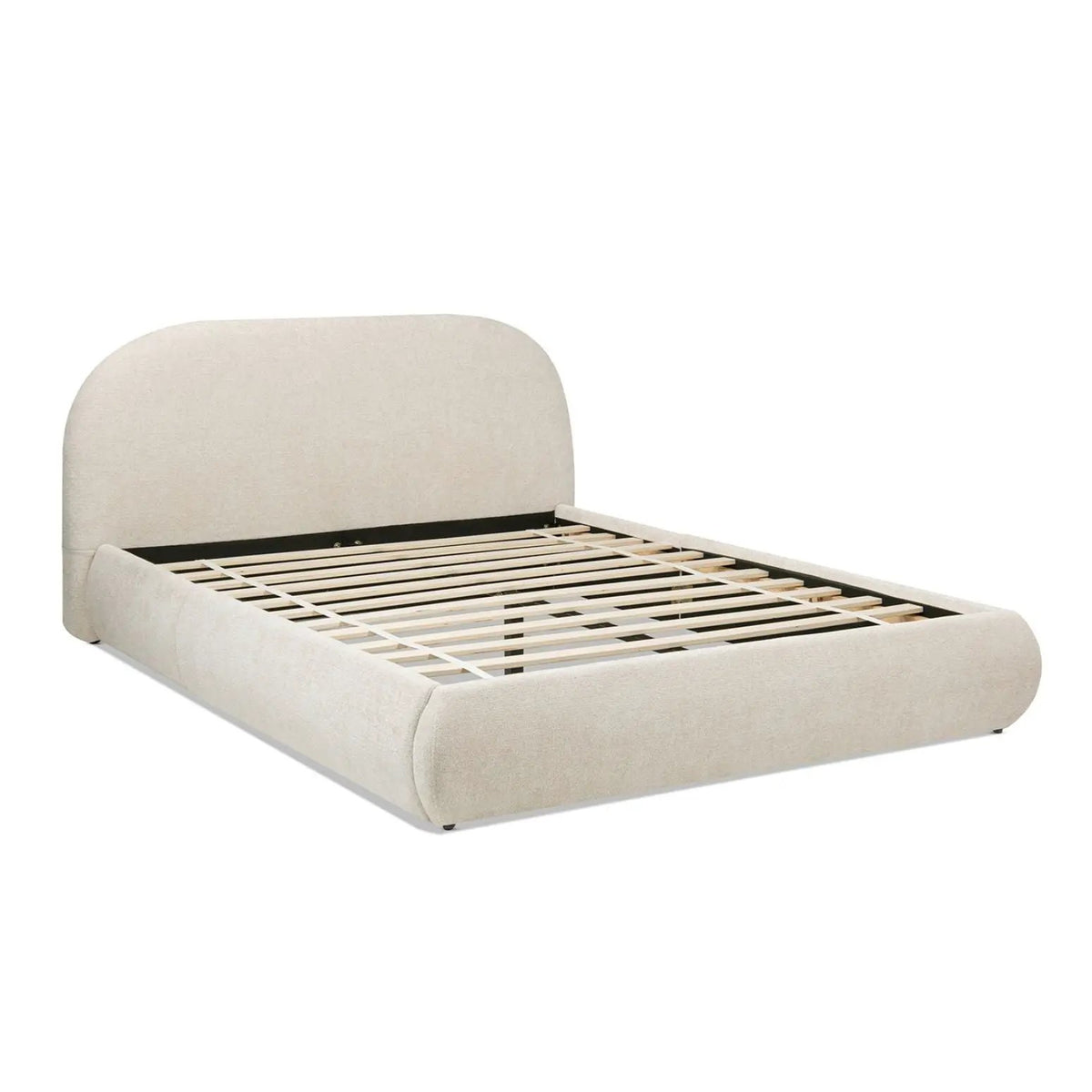 Archie Upholstered Platform Bed | Puffy Arch Headboard | Grounded Design | No Box Spring Needed