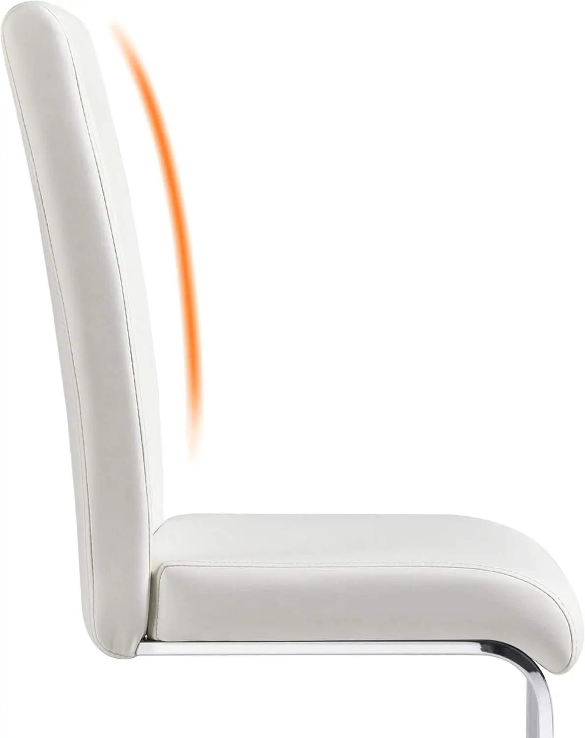Set Of 2 High Back Faux Leather Dining Chairs White from PriceLows™