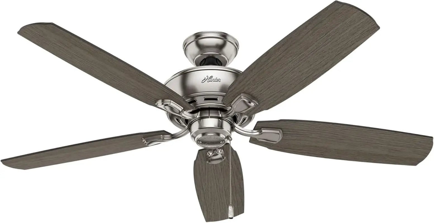 52 Inch Indoor Ceiling Fan With LED Lighting Brushed Nickel from PriceLows™