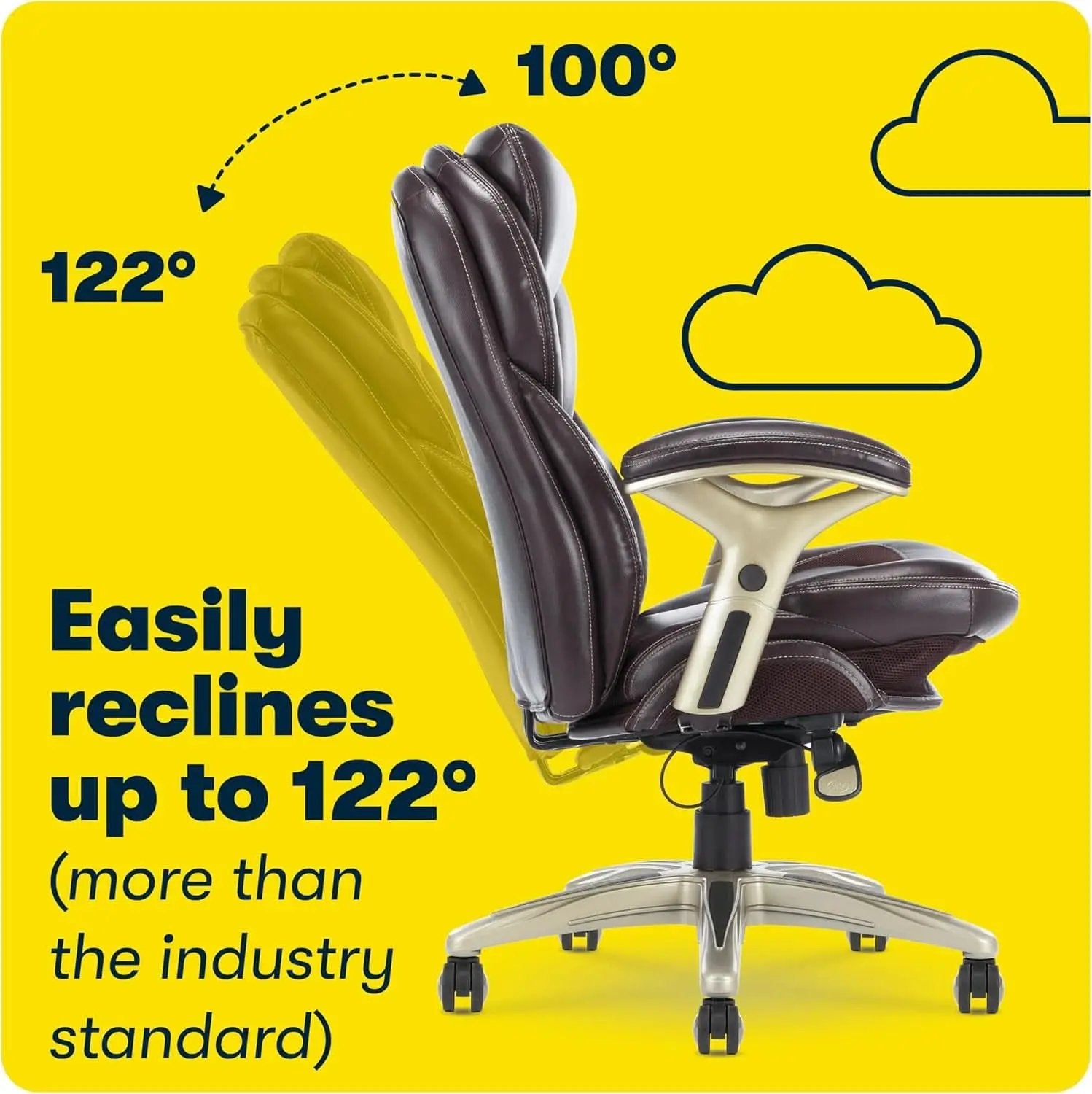 Claremont Ergonomic Office Chair Lumbar Support Chestnut from PriceLows™
