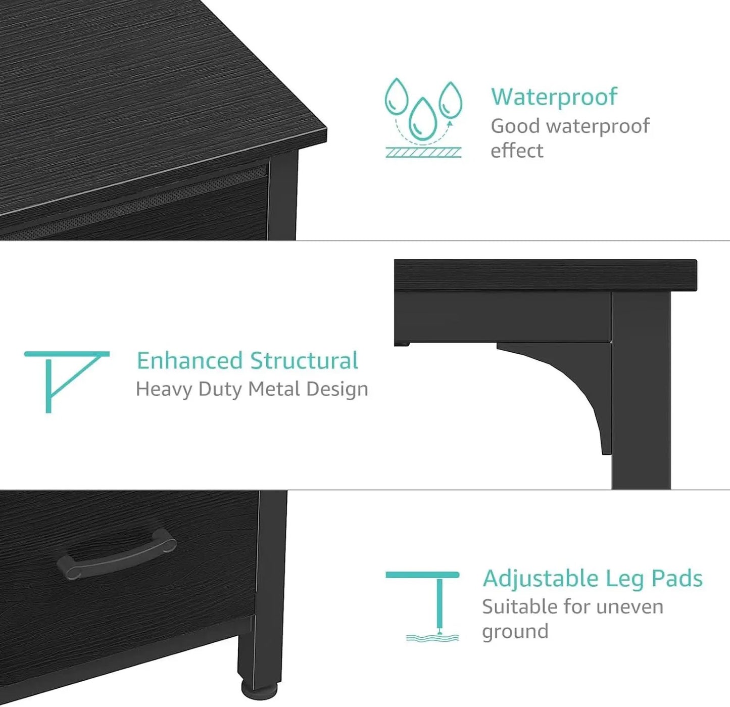 47 Inch Computer Desk With File Drawers For Small Space from PriceLows™