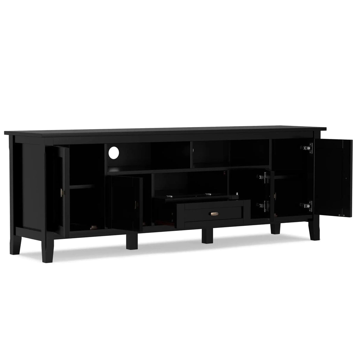 Warm Shaker Handcrafted TV Media Stand | 2 Pieces | Solid Wood | Living Room