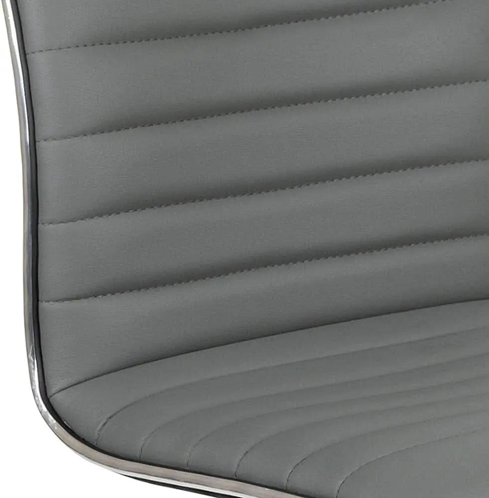 Alan Low Back Light Gray Ribbed Swivel Office Chair from PriceLows™