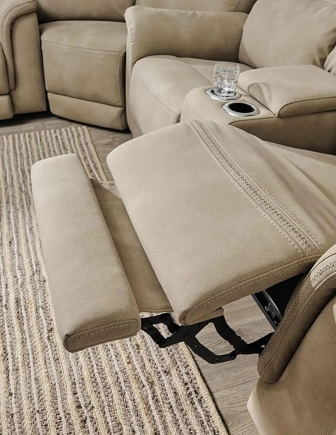 Durapella Power Recliner With Adjustable Headrest Beige from PriceLows™