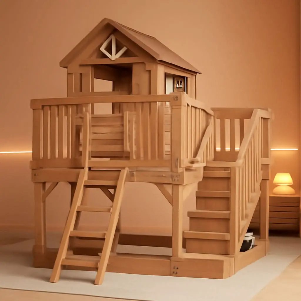 Premium Outdoor Cedar Playhouse With Integrated Kitchen from PriceLows™