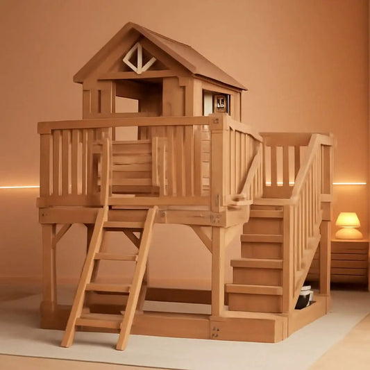 Premium Outdoor Cedar Playhouse With Integrated Kitchen from PriceLows™
