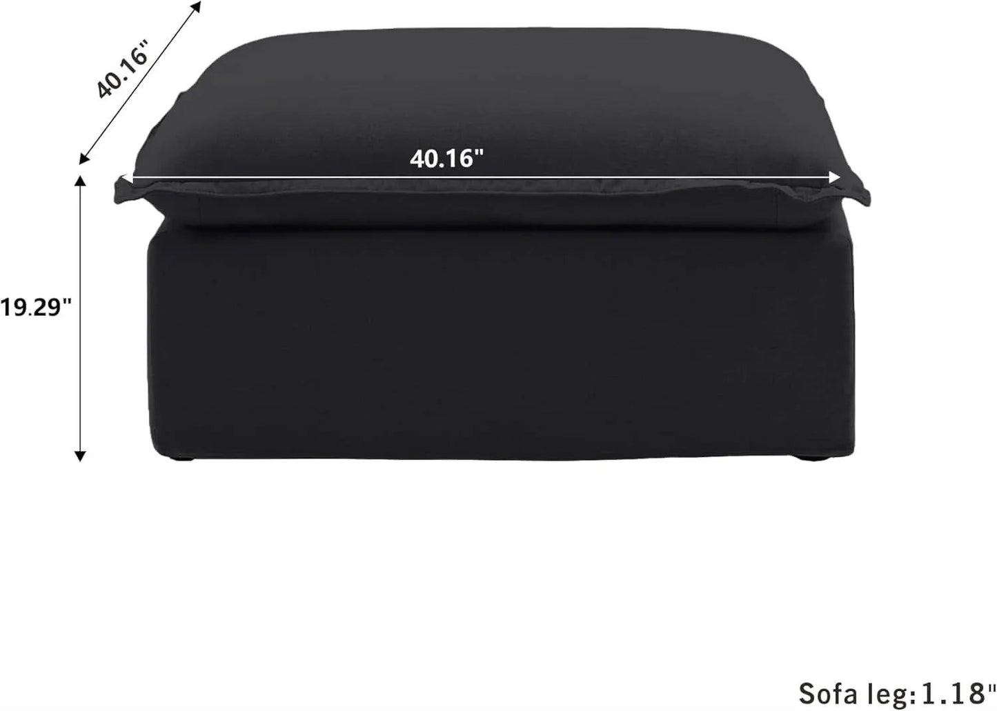 Black Storage Ottoman With Removable Cushion Covers from PriceLows™