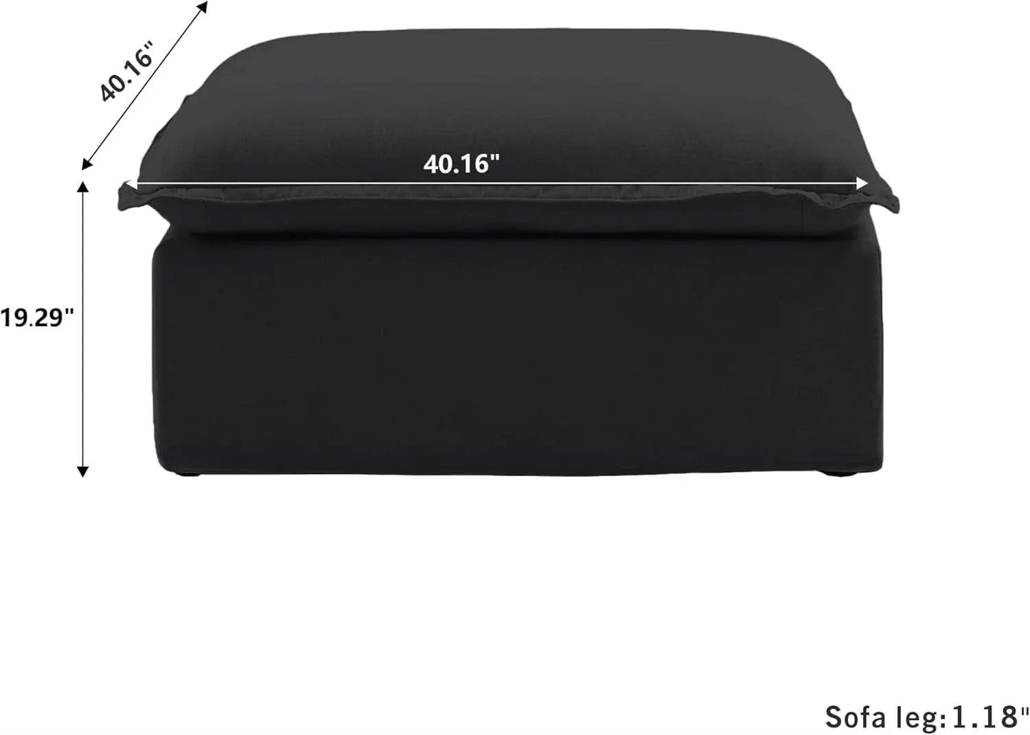 Black Storage Ottoman With Removable Cushion Covers from PriceLows™