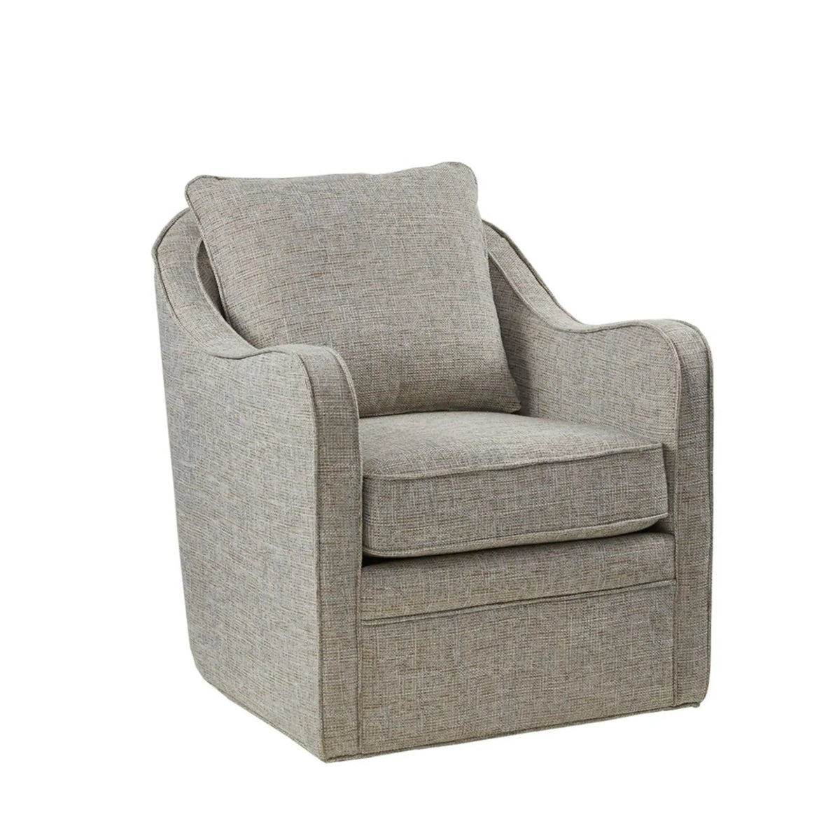 Wide Seat Swivel Arm Chair | 360 Degree Rotation | 300 Lb Capacity | Loose Back Pillow