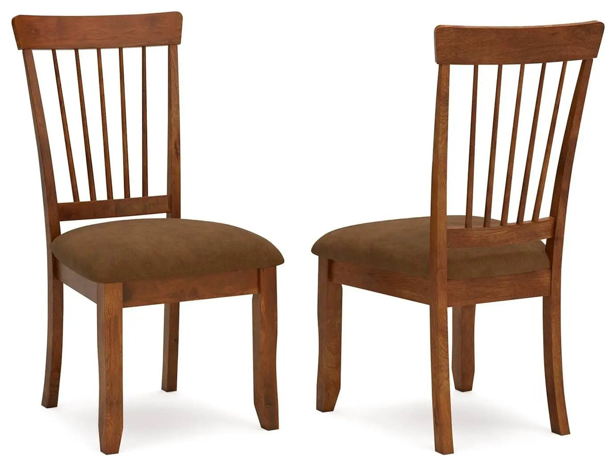 Berringer Dining Side Chairs | Set Of 2 | Rustic Brown | Upholstered Seats