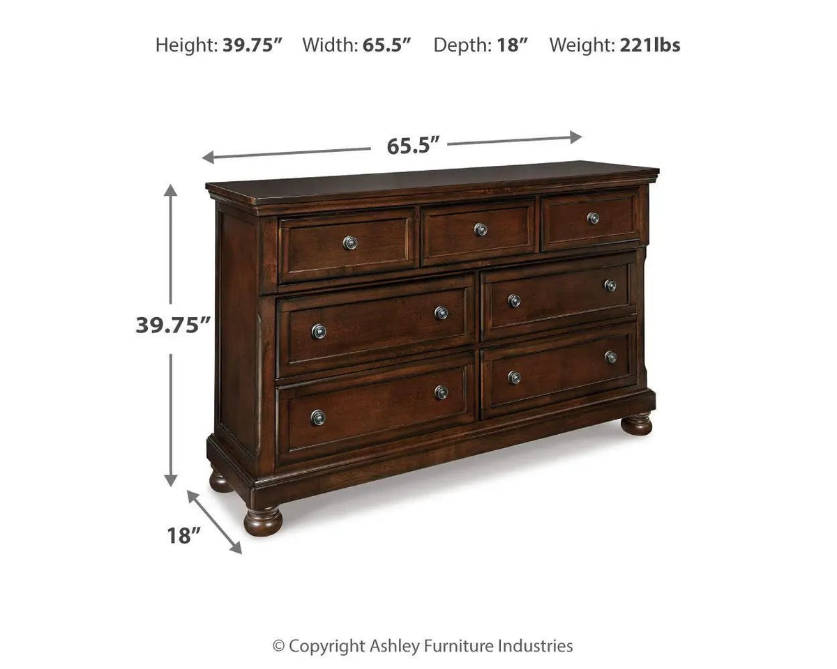 Porter Dresser | Inlaid Panels | Antiqued Hardware | Bun Feet