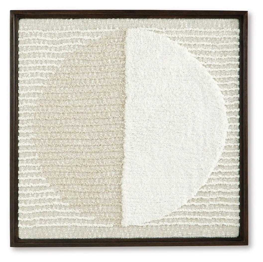 Bachard Wall Decor | 30.25 x 1.75 x 30.13 in | Fabric & Wood | Tan / White