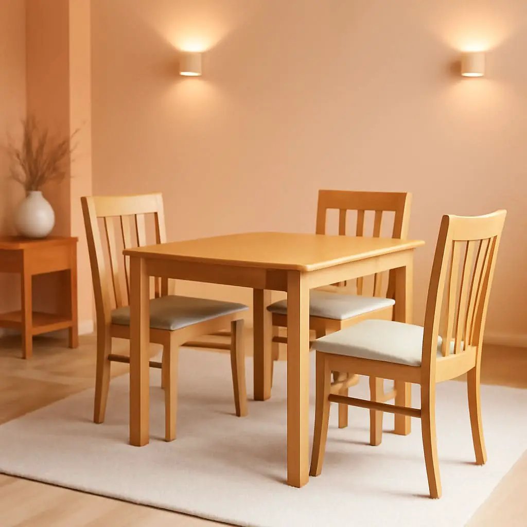 OXAN5OAKCProductLine Oak Kitchen Table Set For4 LinenChairs from PriceLows™