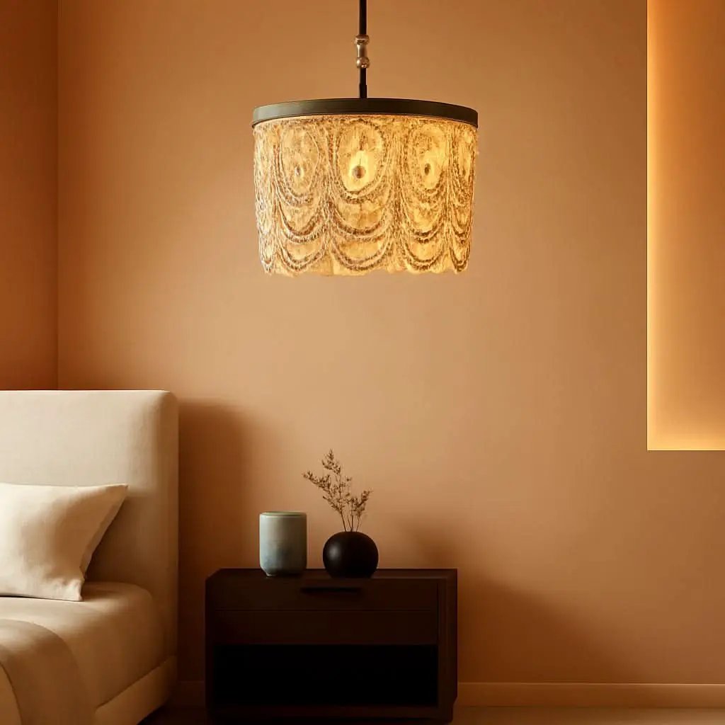 Wood Beaded Flush Mount Ceiling Light 3 Light Boho Antique from PriceLows™