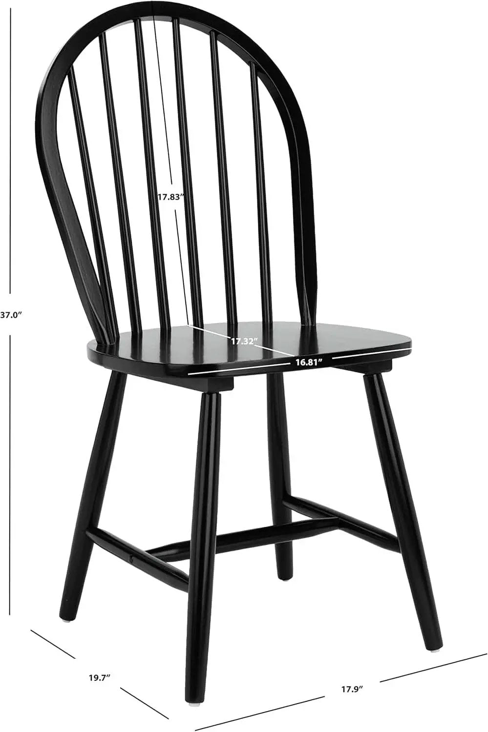 Home Camden 18 Inch Black Farmhouse Dining Chairs Set Of 2 from PriceLows™