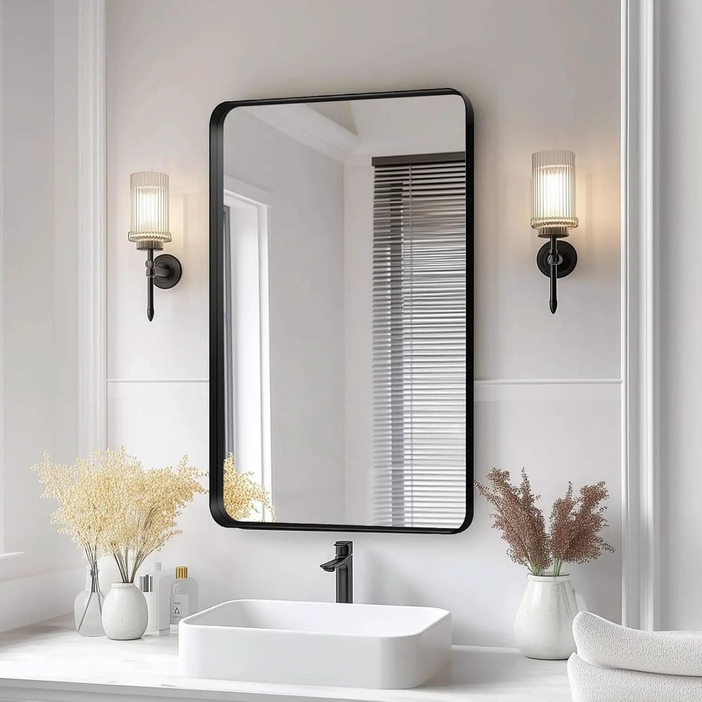 Bathroom Vanity Mirror 30x22 Aluminum Frame Durable from PriceLows™