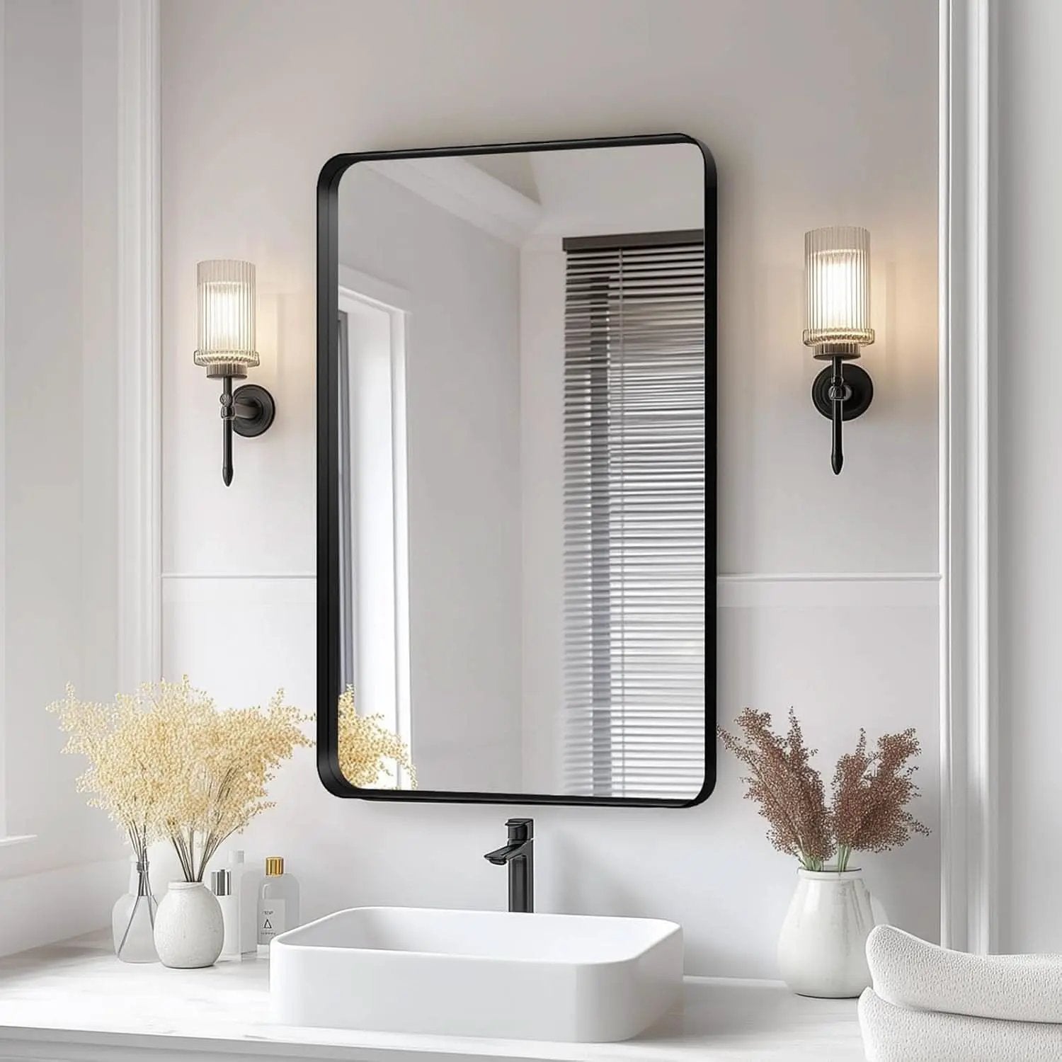 Bathroom Vanity Mirror 30x22 Aluminum Frame Durable from PriceLows™