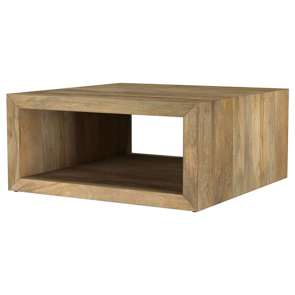 Benton Square Solid Mango Wood Coffee Table | 39 x 39 x 18 in | Mango Wood | Natural