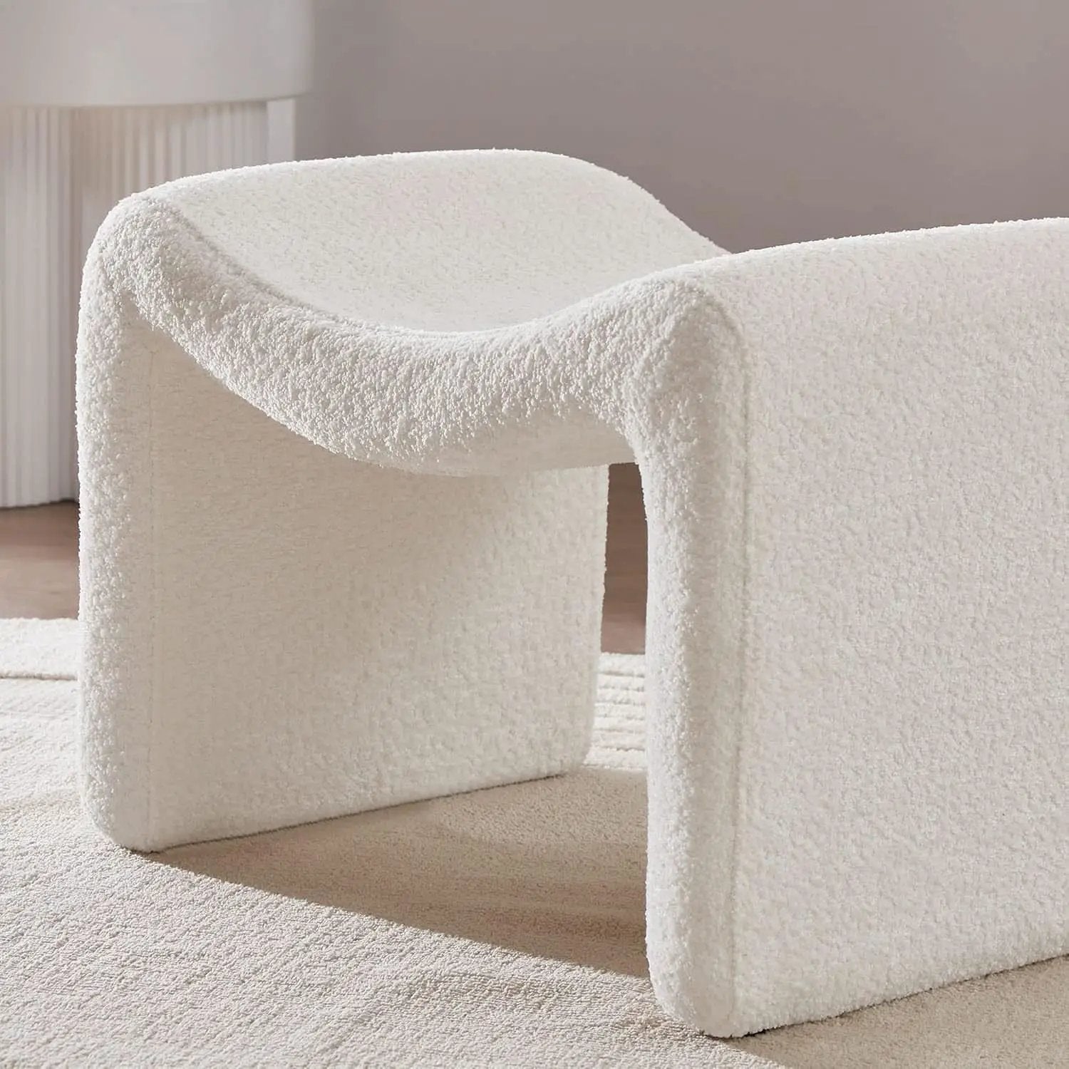Large White Ottoman Footstool Multifunctional Living Room from PriceLows™