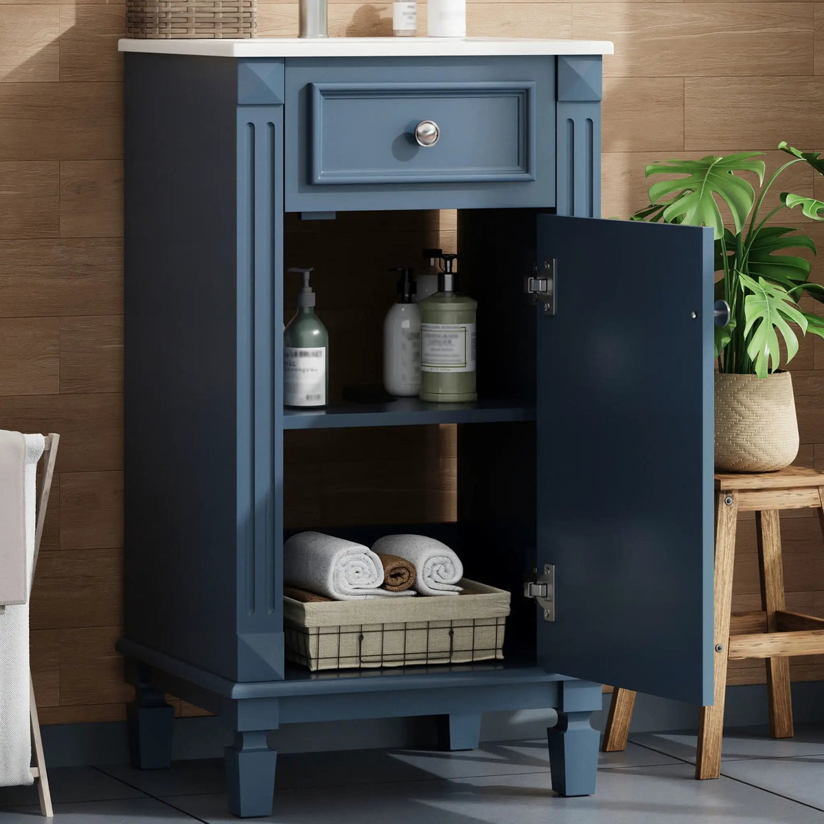Bathroom Vanity | Solid Wood | Integrated Sink | Soft Closing Doors