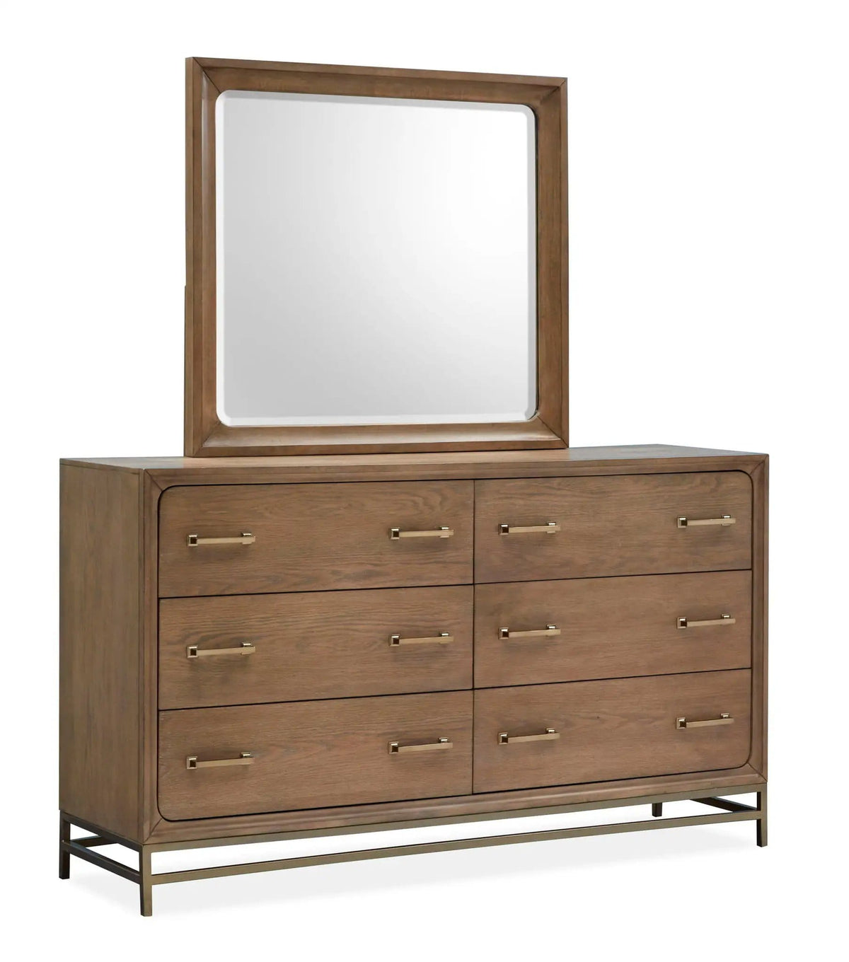 Lindon Double Drawer Dresser | 2 Pieces | Metal & Brass | Bedroom