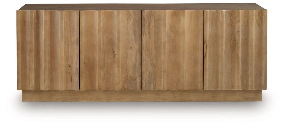 Timkins Accent Cabinet | 73 x 17.13 x 28.38 in | Mango Wood & Veneer | White Washed