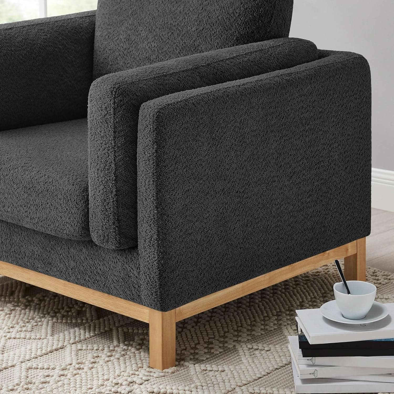 Oversized Accent Chair Dark Grey Upholstered Armchair from PriceLows™