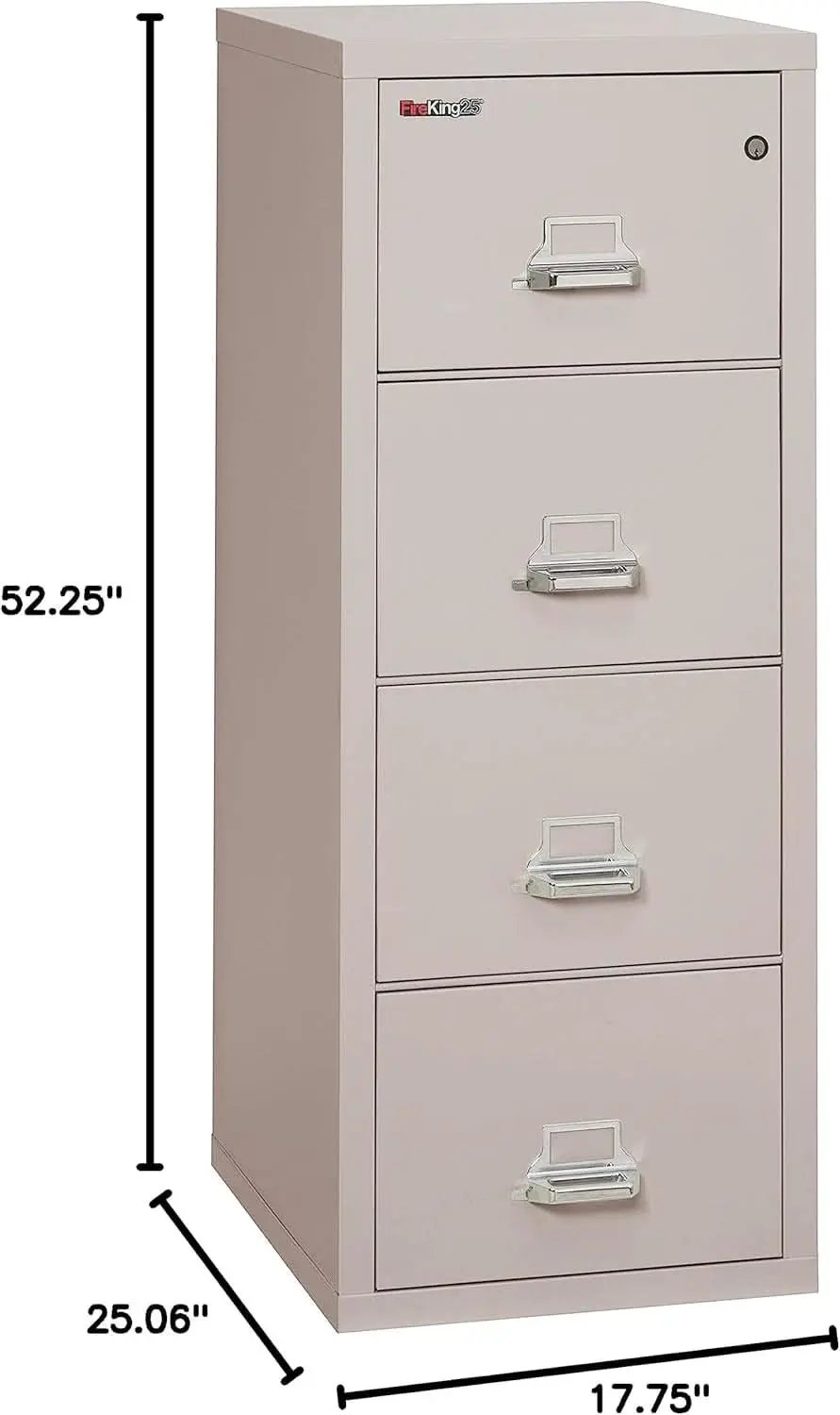 Vertical 4 Drawer Fire Safe File Cabinet 1 Hour Fire Rated from PriceLows™