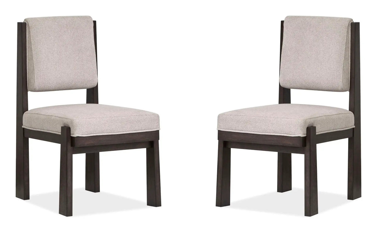 Tauren Upholstered Side Chairs | Set Of 2 | Coffee Bean Finish | Rustic White Oak Veneer