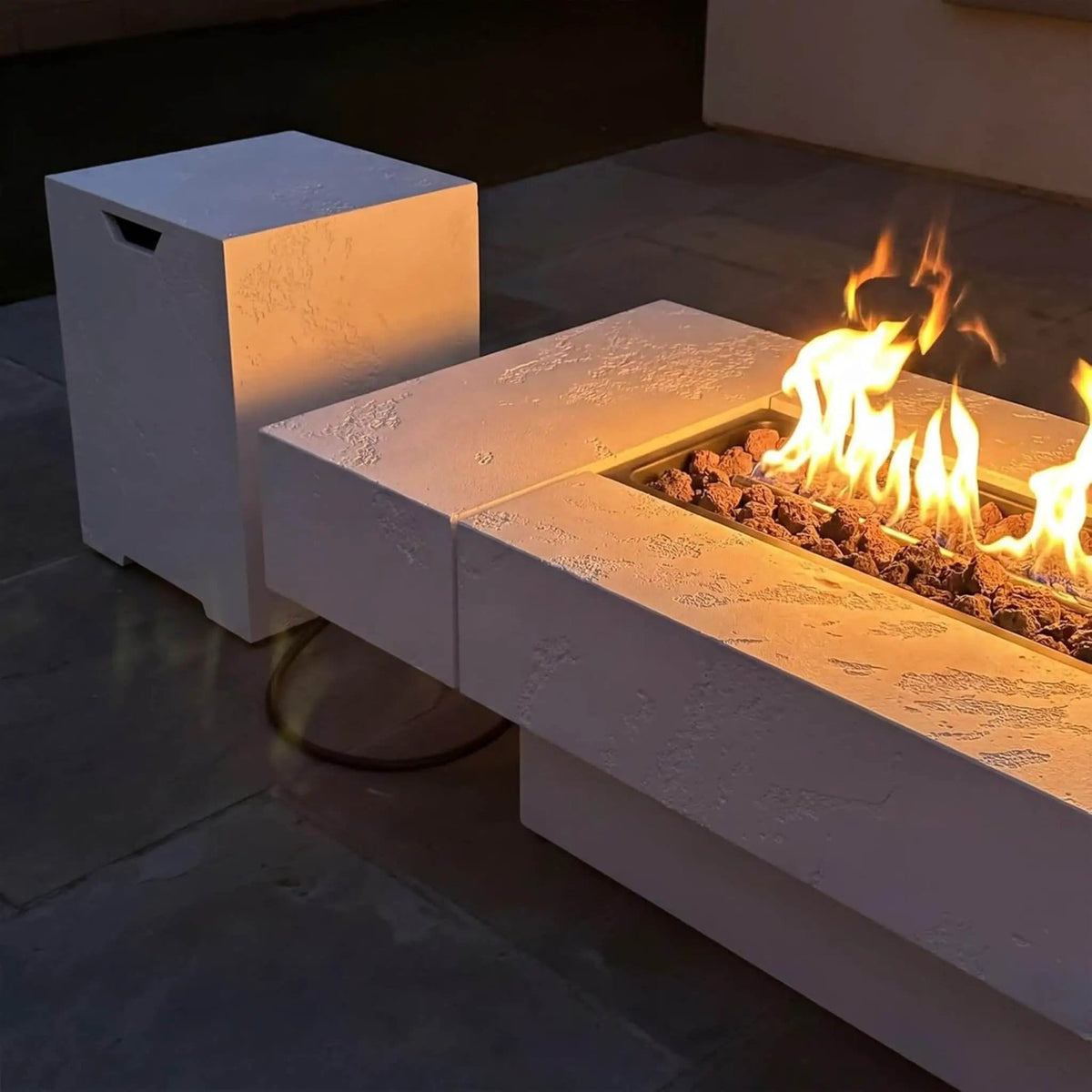 71-Inch Outdoor 60K BTU Fire Pit Table With Wind Guard | 71 Inch | Outdoor Living Use | Outdoor Living