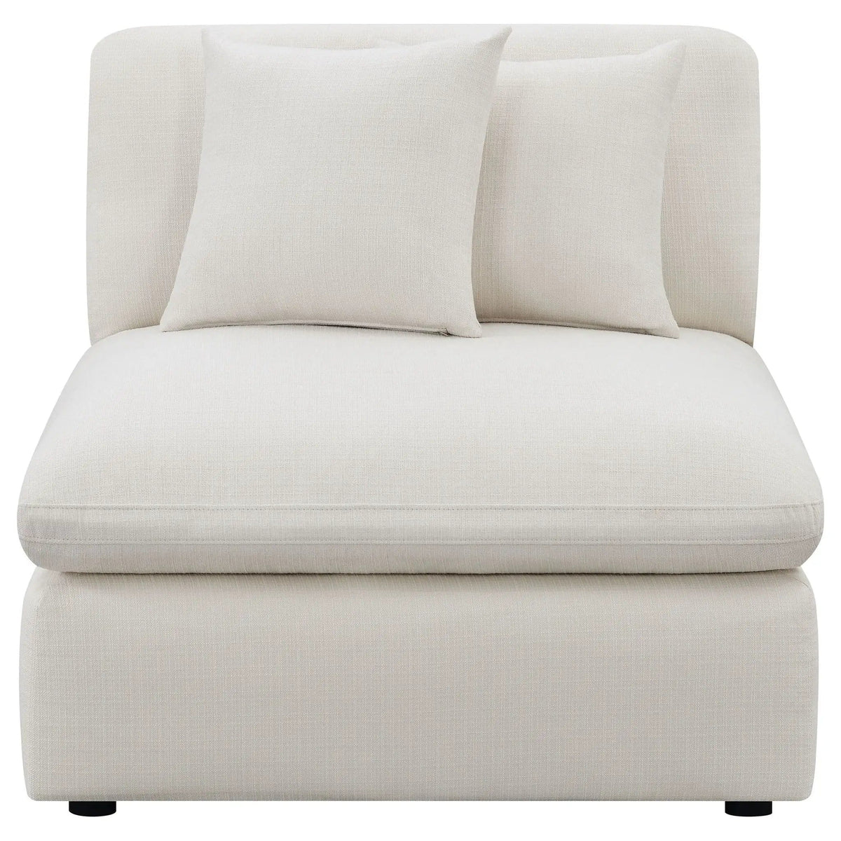 Hobson Upholstered Armless Chair | 38 x 40 x 34 in | Fabric | Ivory