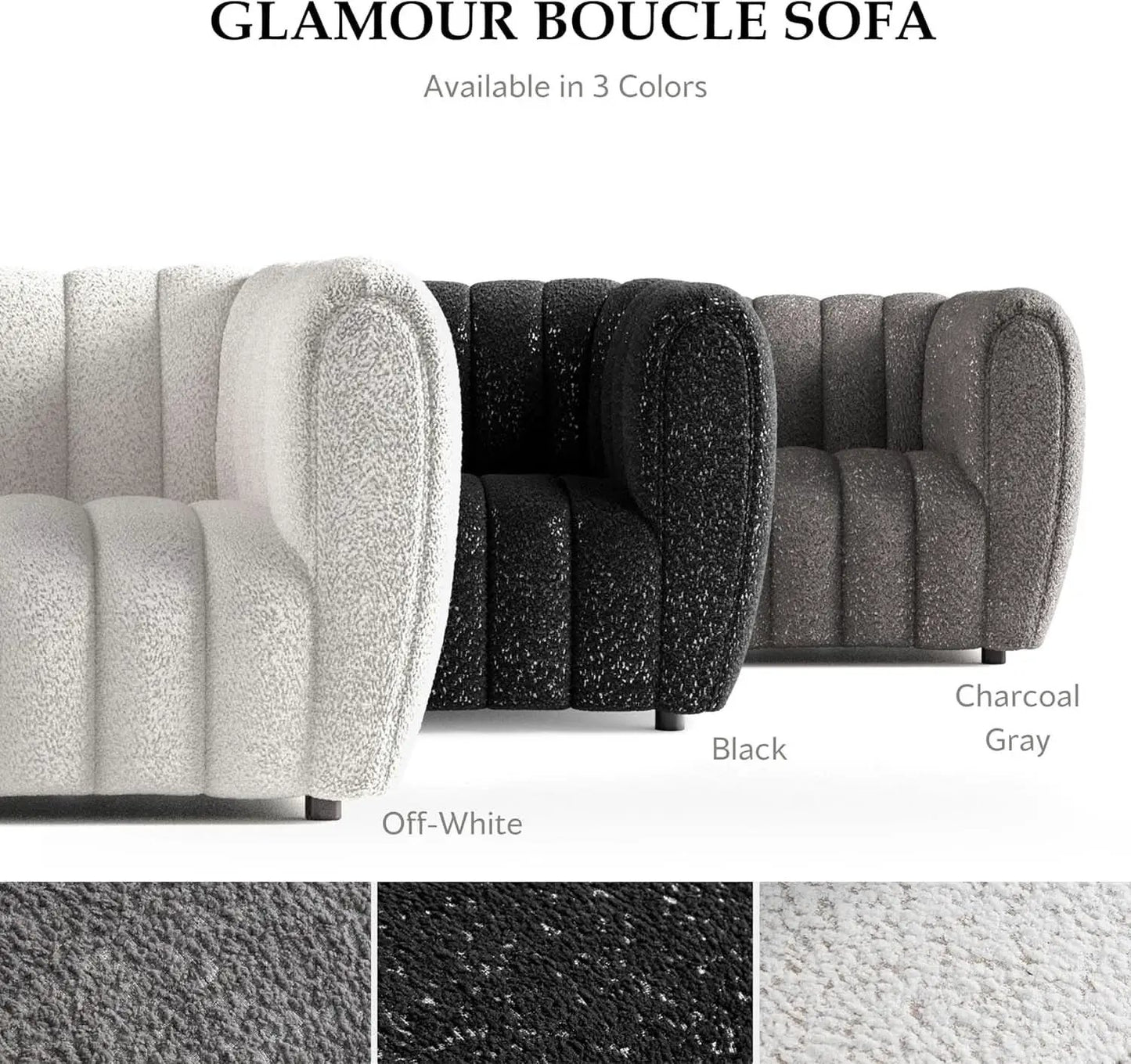 Charcoal Gray Vertical Channel Tufted 3 Piece Sofa Set from PriceLows™