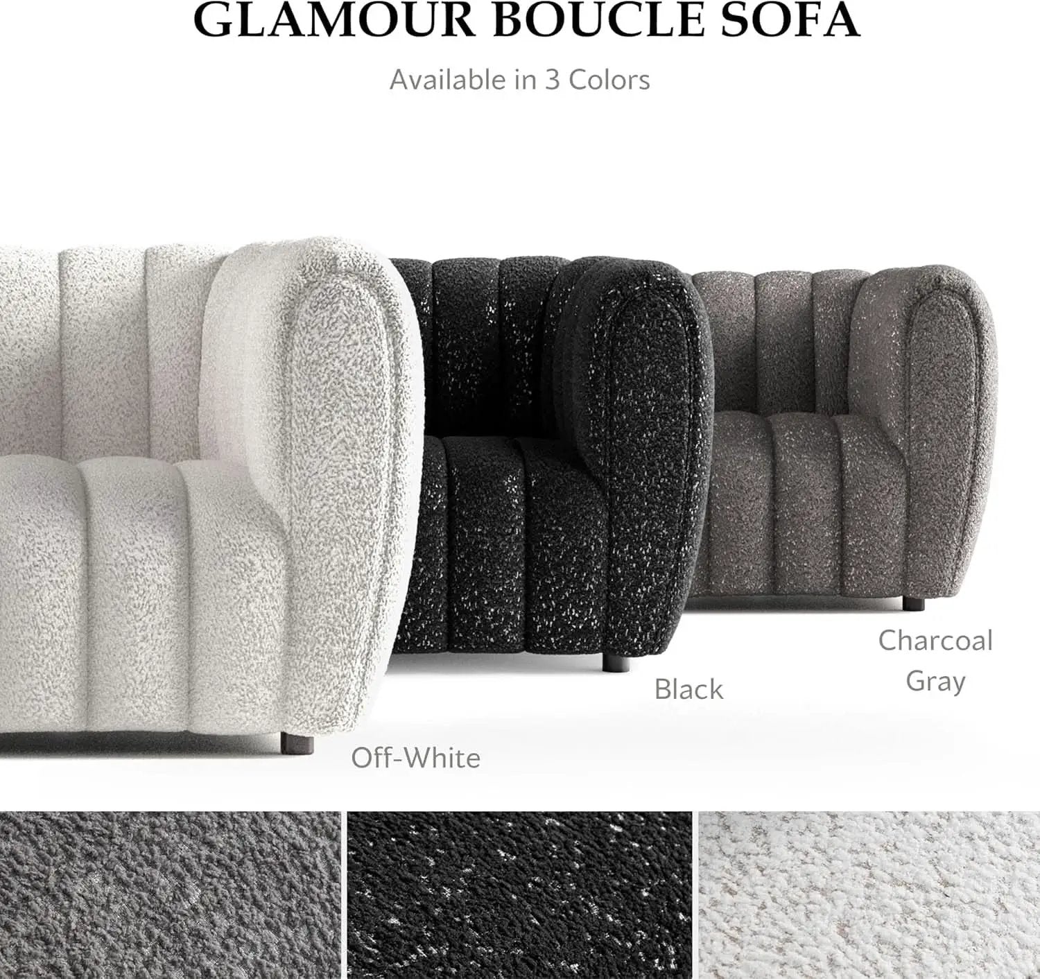 Charcoal Gray Vertical Channel Tufted 3 Piece Sofa Set from PriceLows™