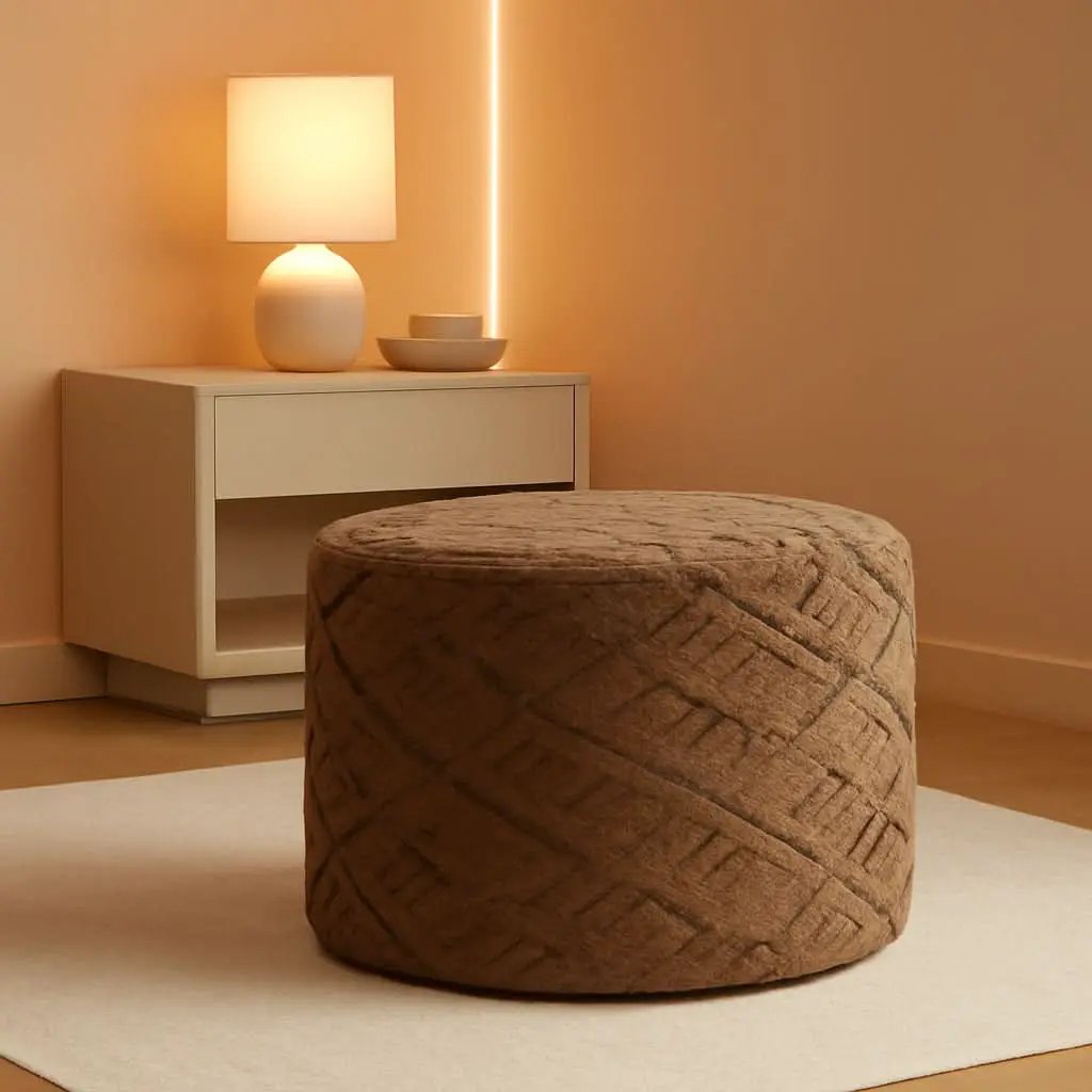 20x14 Inches Light Coffee Ultra Soft Foot Rest Ottoman from PriceLows™