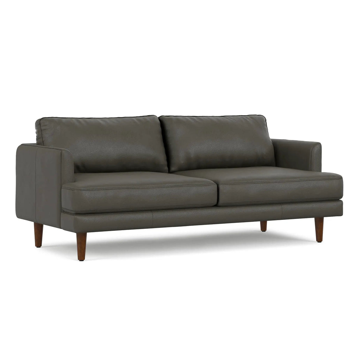 Livingston Upholstered Sofa | Genuine Aniline Leather | 7 Inch Thick Cushions | 76 Inch Length