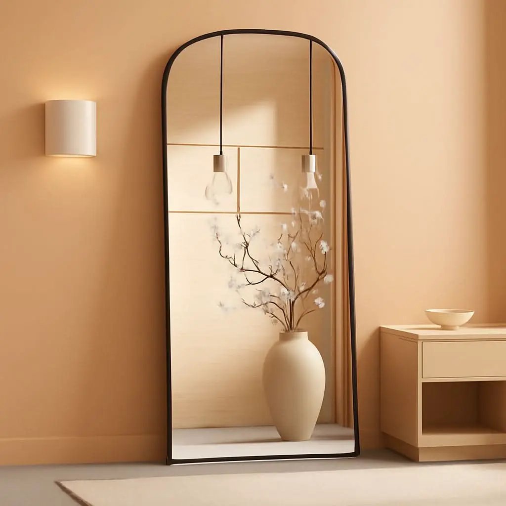 56x21 Inch Black Full Length Floor Mirror With Stand from PriceLows™