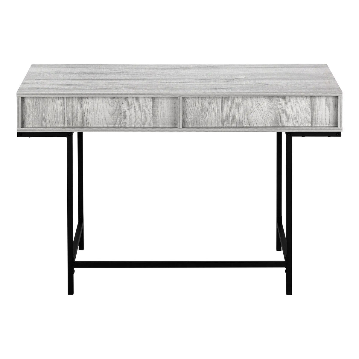 Stone-Look Computer Desk | Two Storage Drawers | Metal Base | 47.25 Inch Length