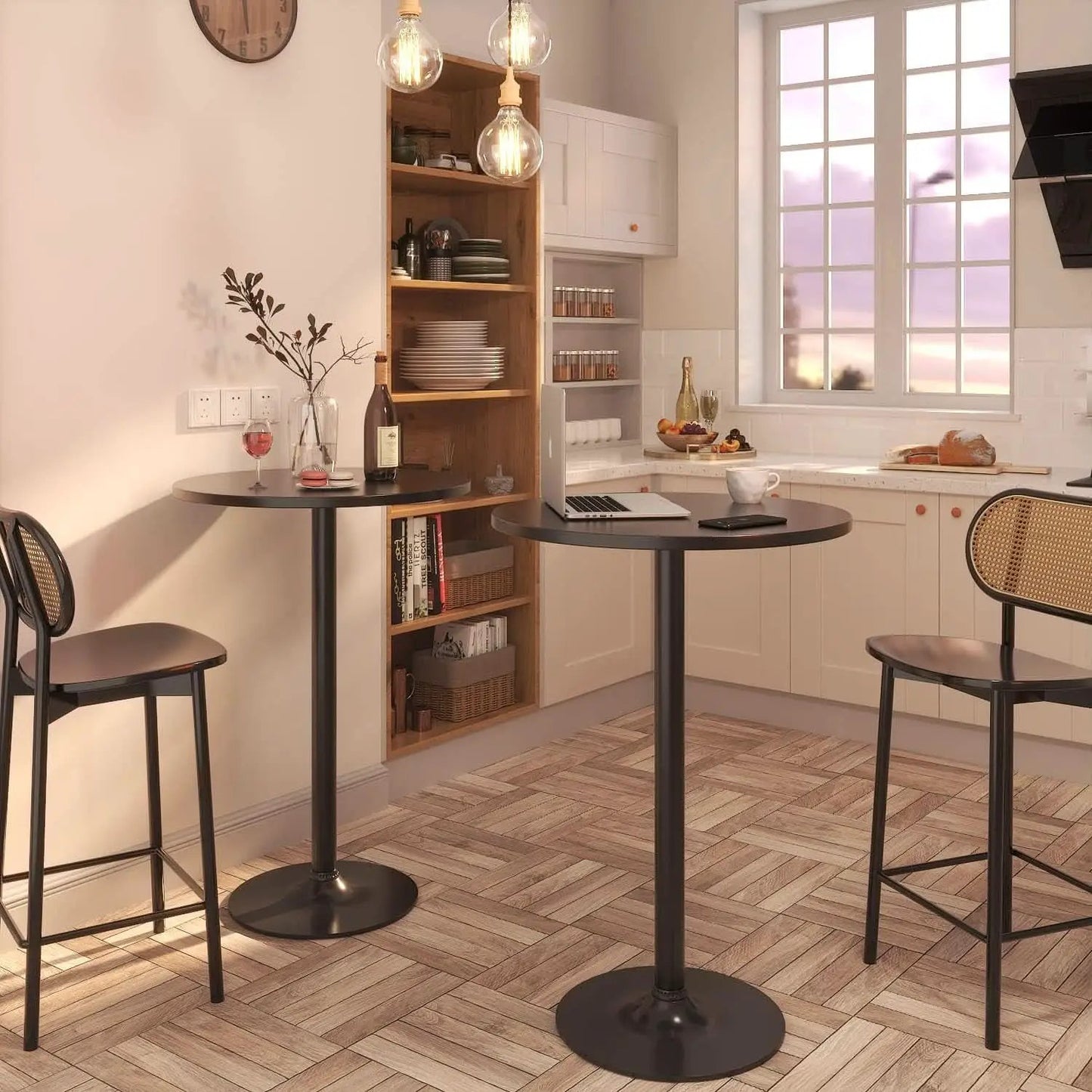 Obsidian Bar Height Pub Table With Industrial Strength from PriceLows™
