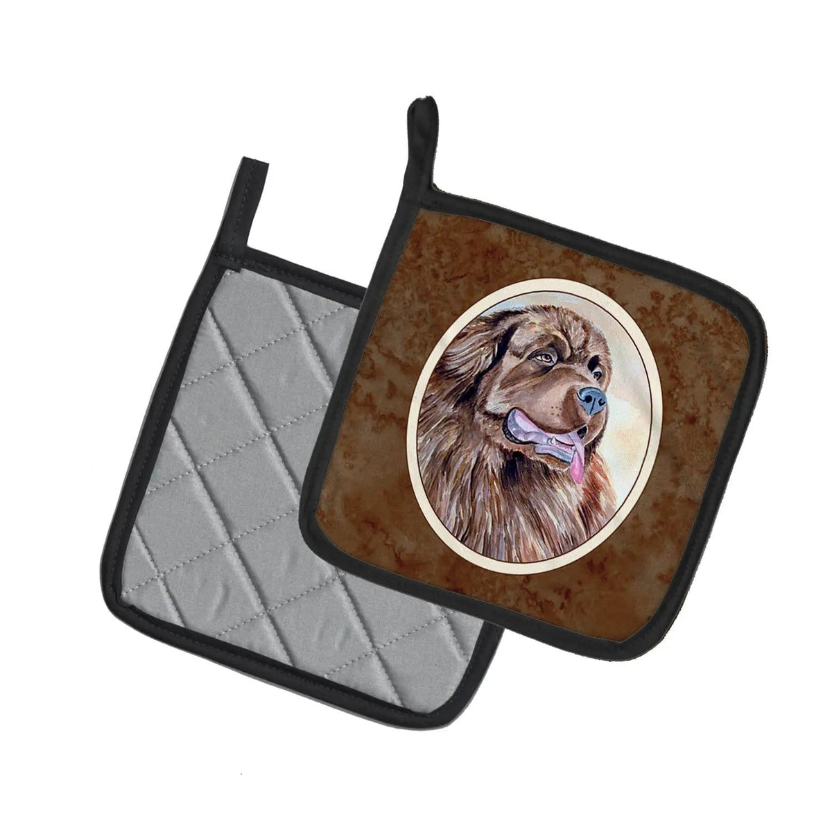 Pot Holder Set of 2 | Heat Resistant Quilted Hot Pads | 7.5 x 7.5 Inch | Newfoundland (Style 3)