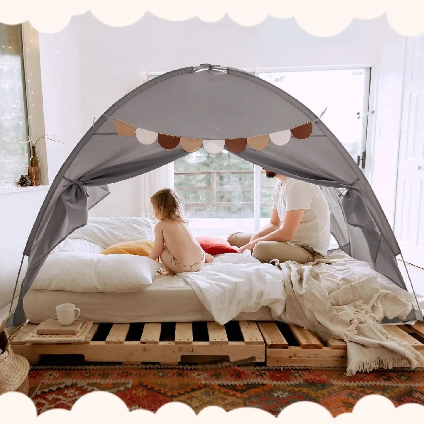 Twin Bed Tent Canopy Blackout Privacy PlayhouseKit from PriceLows™