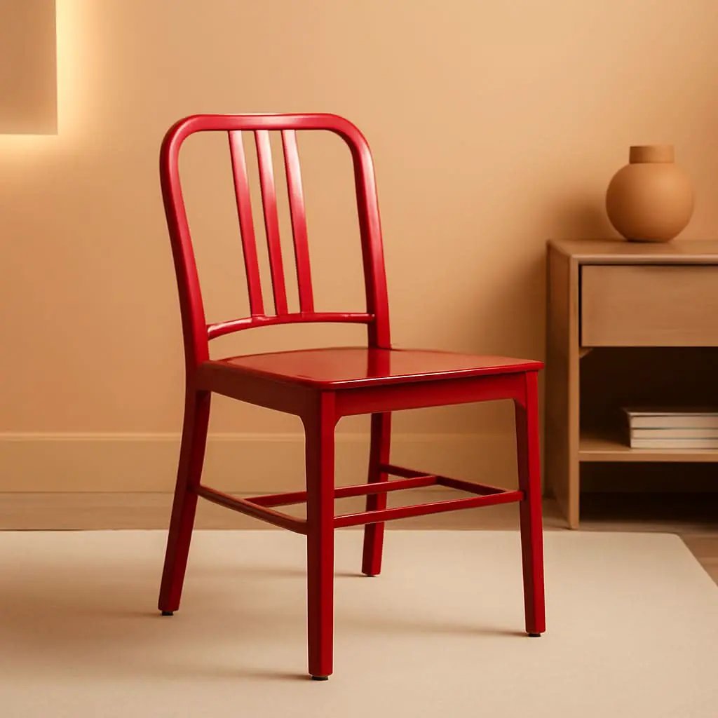Commercial Grade Red Metal Indoor Outdoor Chair For Dining from PriceLows™
