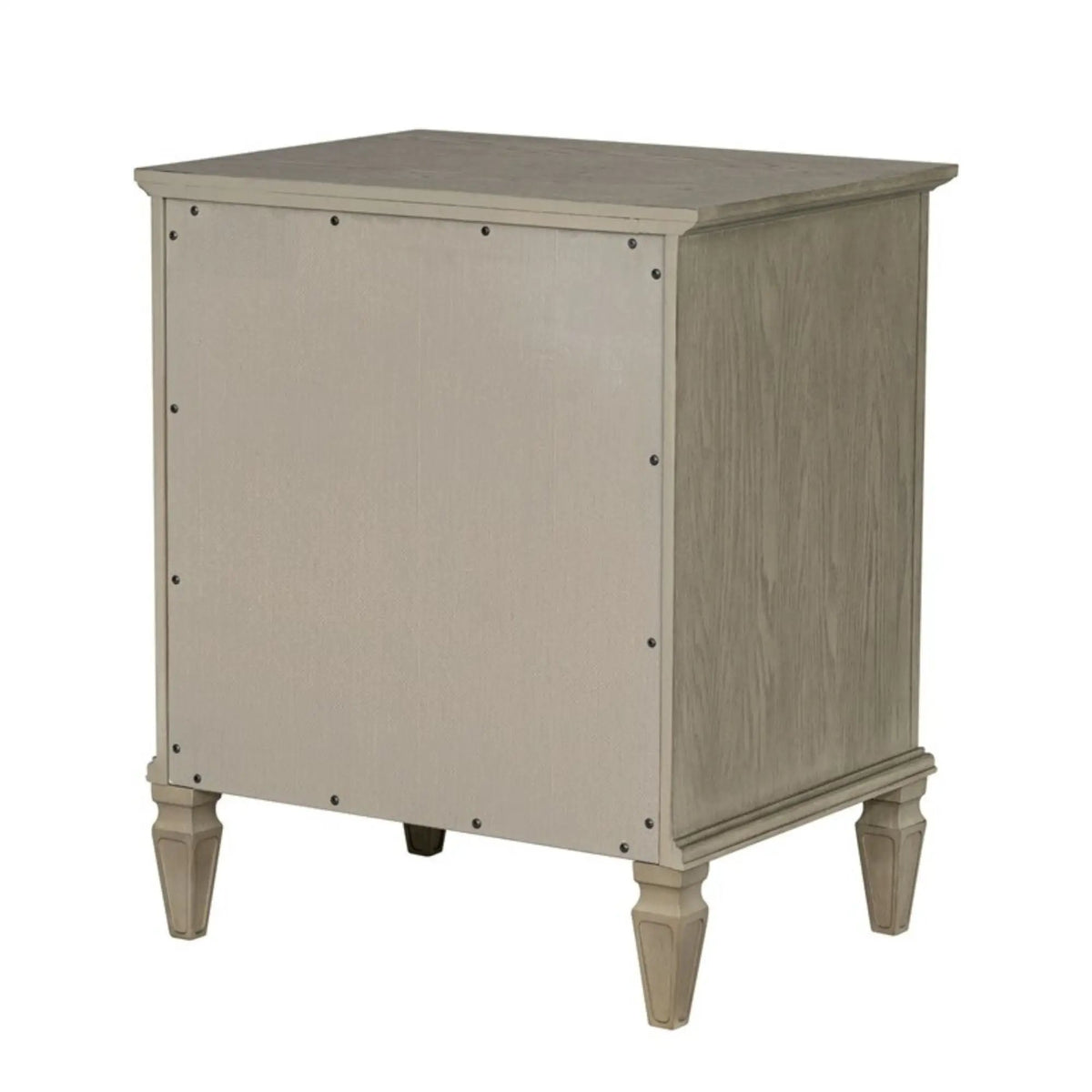 Victoria Nightstand | French-Inspired Design | Wire Brush Finish | 1 Drawer And Open Shelf