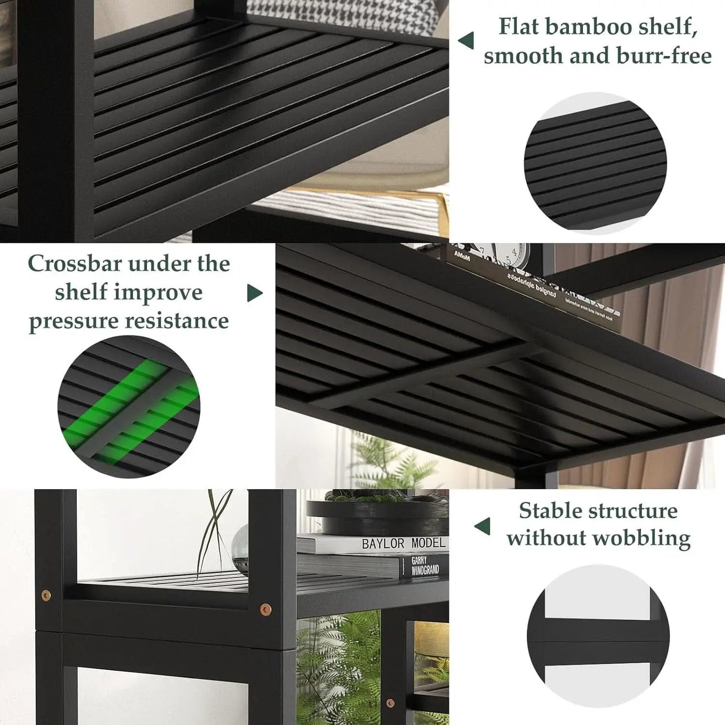 Double Wide Black Bookshelf Freestanding 6 Feet Tall from PriceLows™